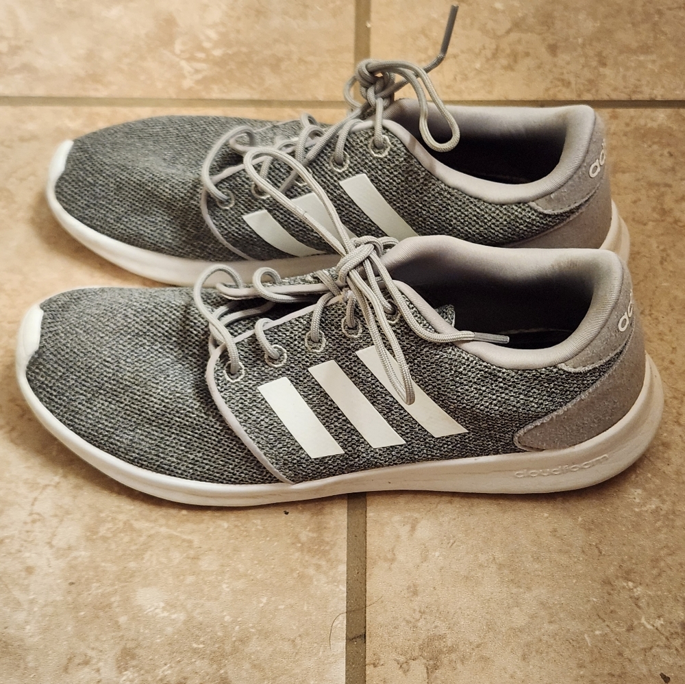 Adidas Cloudfoam Running Shoes HWI 28Y001 Size 8 Womens White Grey
